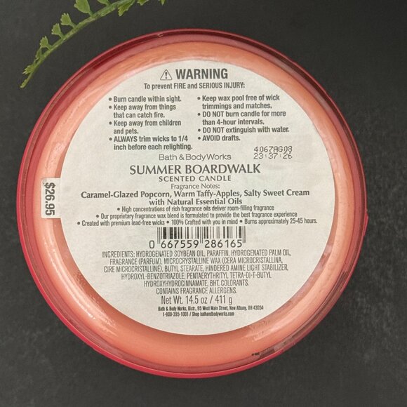 BBW Summer Boardwalk Bath & Body Works 3 Wick Candle - Picture 7 of 7